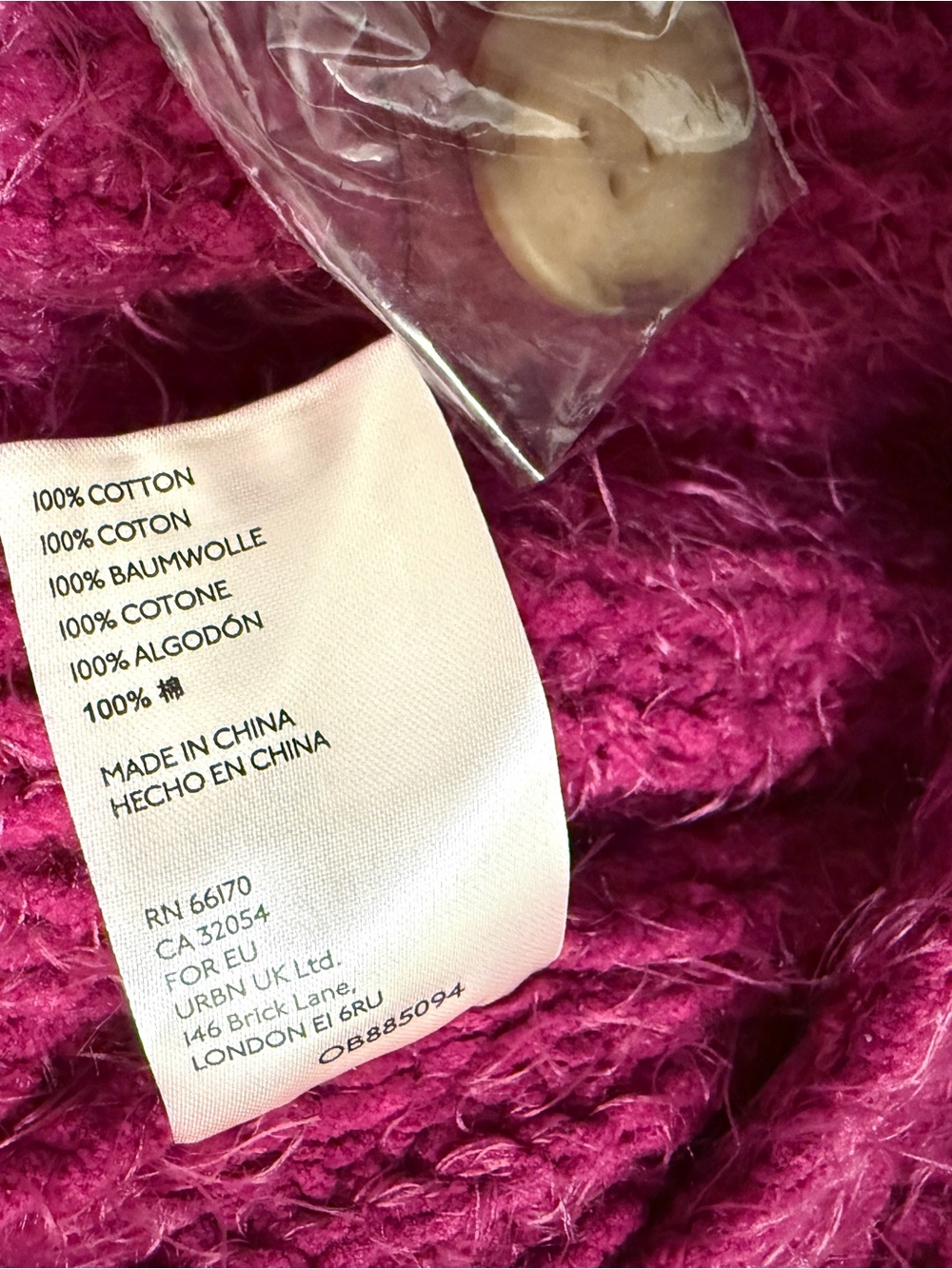 NWT Free People Frosting Faux Mohair Crop Cardigan Sweater Magenta Pink Size S - Picture 6 of 6